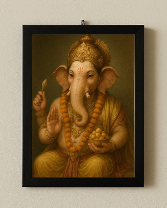 Lord Ganesha Blessings Framed Wall Art