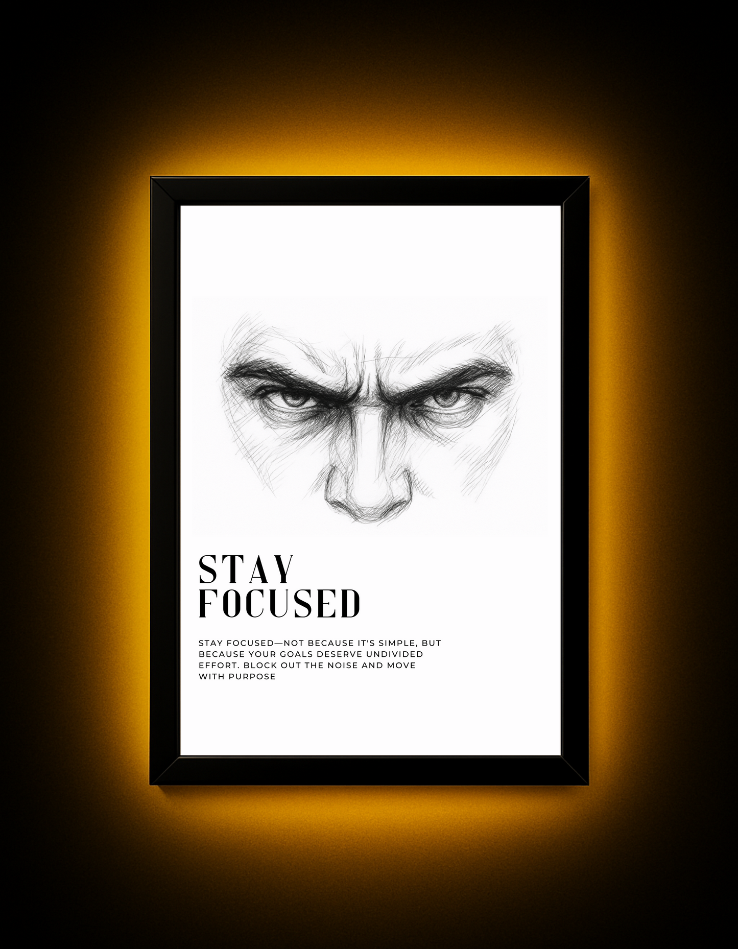 Stay Focused – Motivational Wall Art for Intense Mindset & Goal-Driven Focus